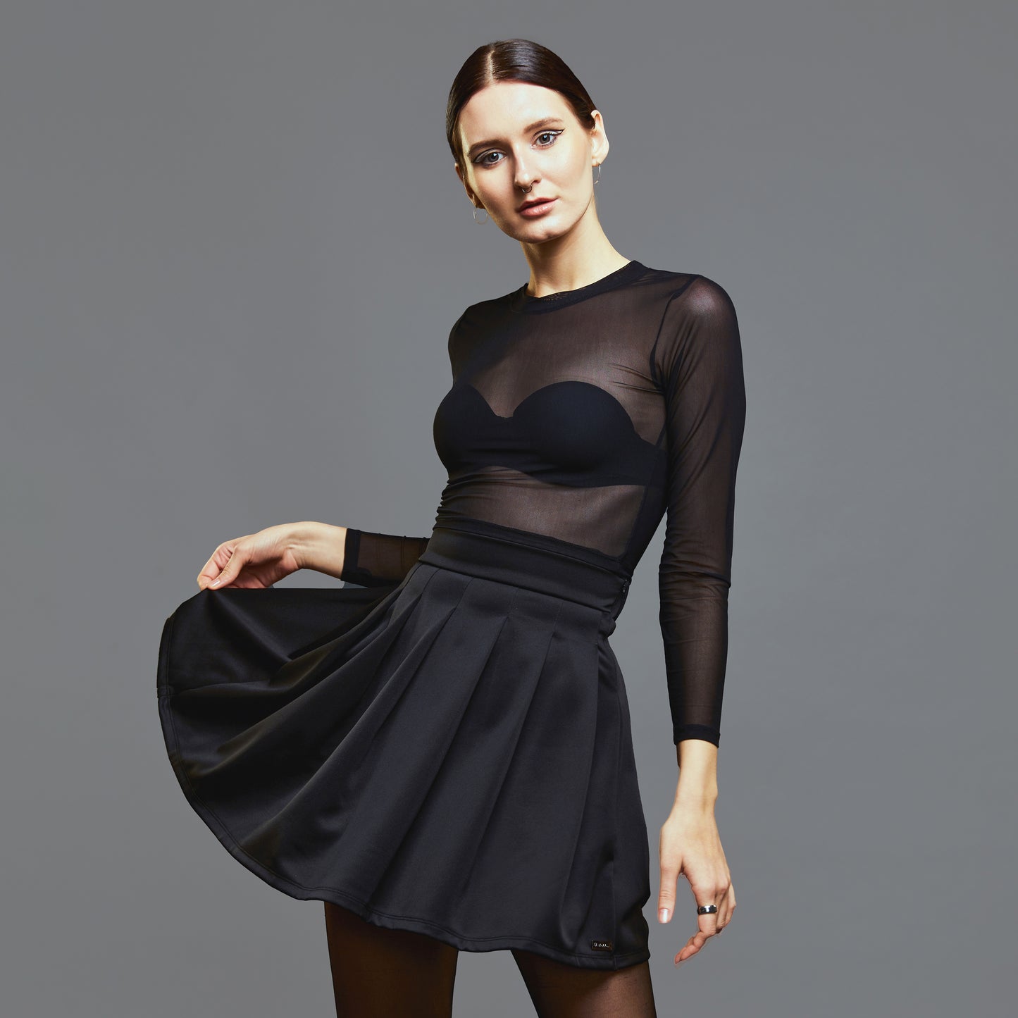 Pleated Skirt - Risky Business (Black)