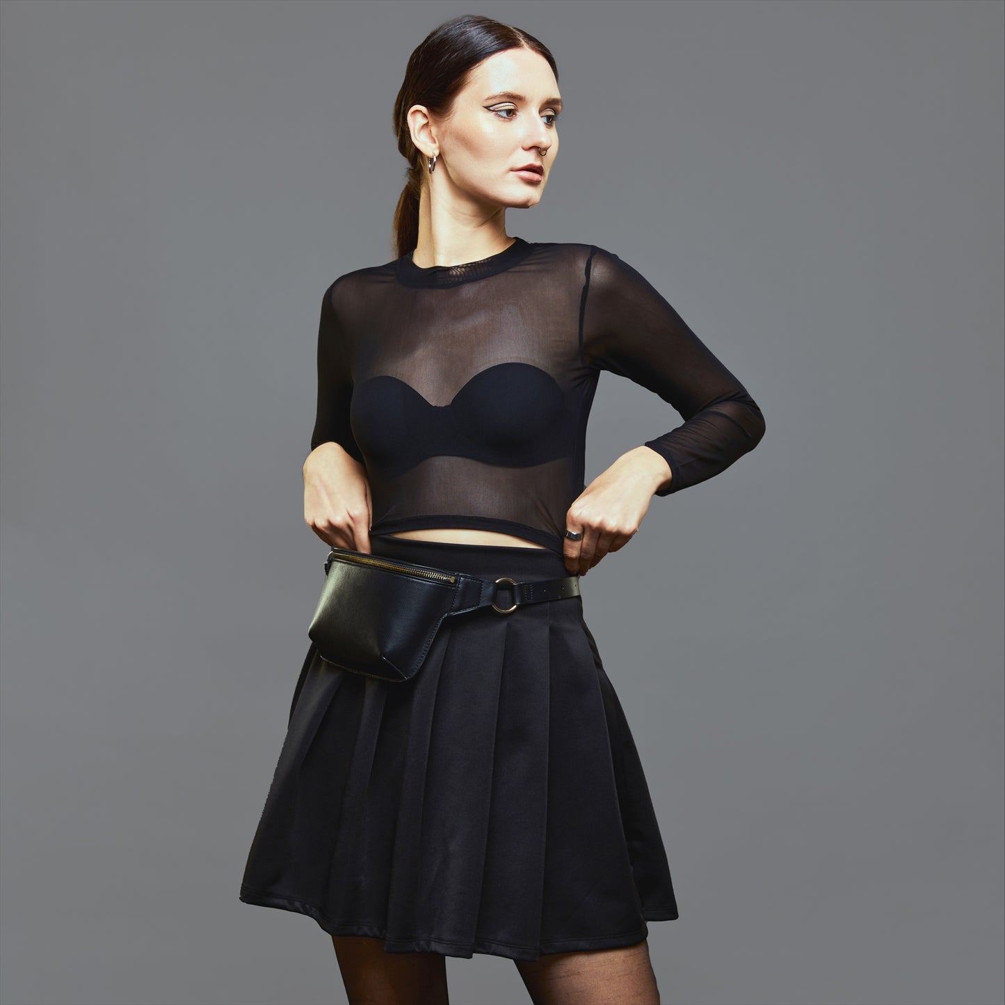 Pleated Skirt - Risky Business (Black)