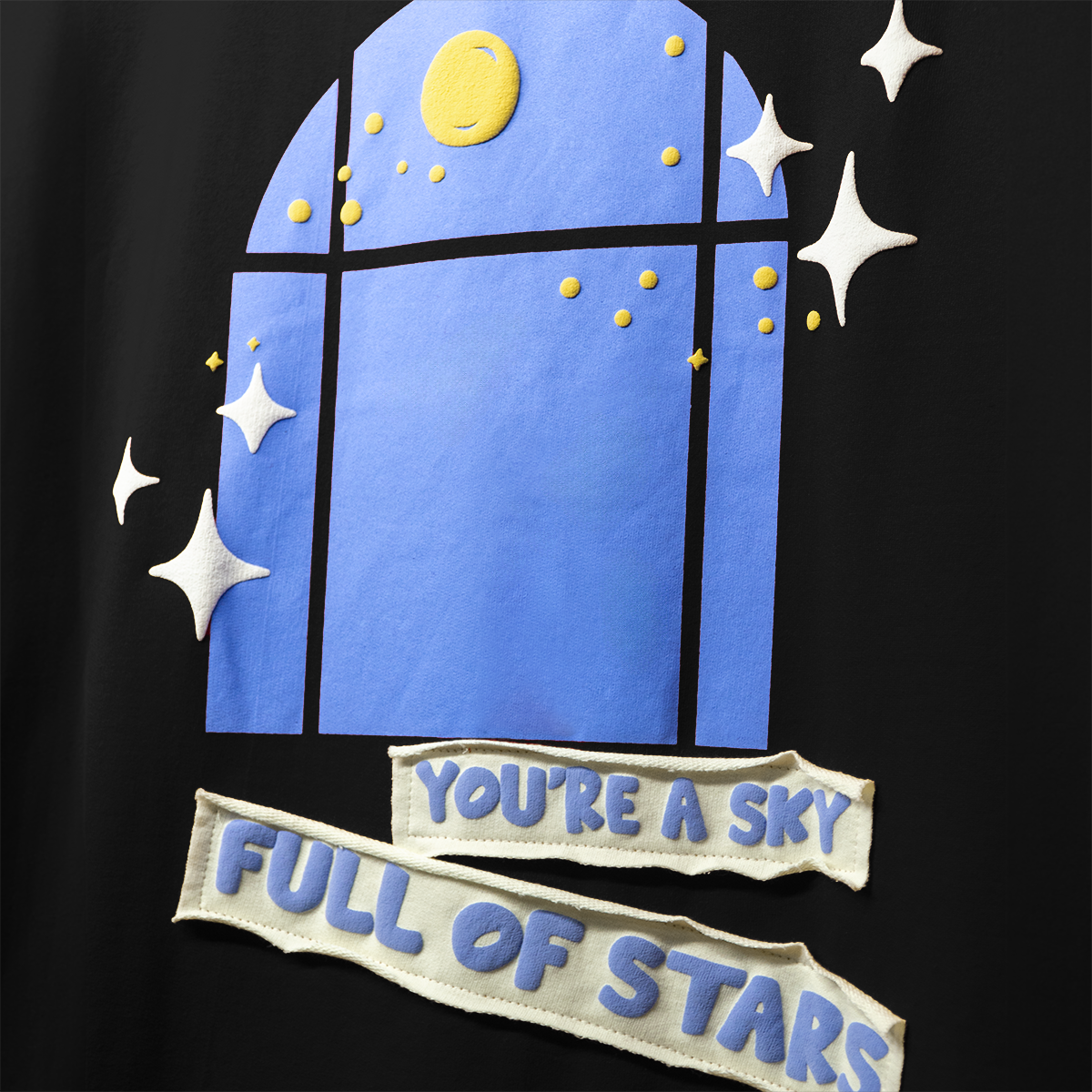 Sky full of Stars Black Oversized T-Shirt